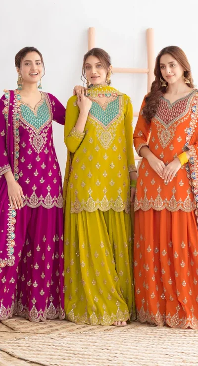 WW G 6000 Green Viscous Chinon Salwar Suit with Lace Work & Embroidery Work. Exclusive Offer ₹2499. Delivery 4-6 Working Days. Shop now. | Jump Suits, Salwar suit, Designer Suits, Casual Suits, Creative suits, Palazzo Suits, Party Wear Suits, Patiala Suits, Straight Suits