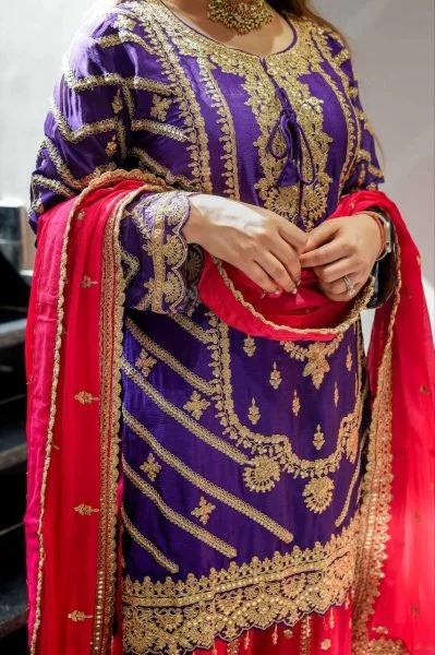 ZS 7001 Purple Chinon Silk Salwar Suit with Embroidery Work & Lace Work. Affordable Price ₹2499. Delivery 4-6 Working Days. Shop now. | Jump Suits, Salwar suit, Designer Suits, Casual Suits, Creative suits, Palazzo Suits, Party Wear Suits, Patiala Suits, Straight Suits