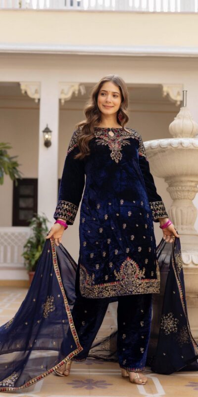 ST 1164 Navy Blue 9000 Velvet Salwar Suit Perfect for Wedding, Party, Family Gatherings, Ethnic Day, Holi – . Best Price ₹2149. Delivery 4-6 Working Days. | Jump Suits, Salwar suit, Designer Suits, Casual Suits, Creative suits, Palazzo Suits, Party Wear Suits, Patiala Suits, Straight Suits