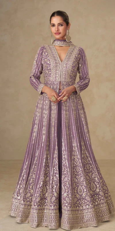 FC 10355 Purple Chinon Silk Salwar Suit with Embroidery Work & Lace Work. Affordable Price ₹3699. Delivery 4-6 Working Days. Shop now. | Jump Suits, Salwar suit, Designer Suits, Casual Suits, Creative suits, Palazzo Suits, Party Wear Suits, Patiala Suits, Straight Suits