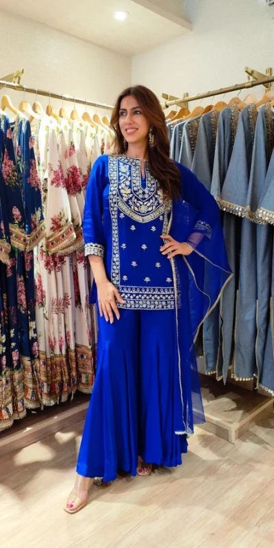 KD 1574 Royal Blue Color Faux Georgette Salwar Suit with Embroidery Work. Best Price ₹1949. Delivery 4-6 Working Days. Shop now. | Jump Suits, Straight Suits, Salwar suit, Designer Suits, Casual Suits, Creative suits, Palazzo Suits, Party Wear Suits, Patiala Suits