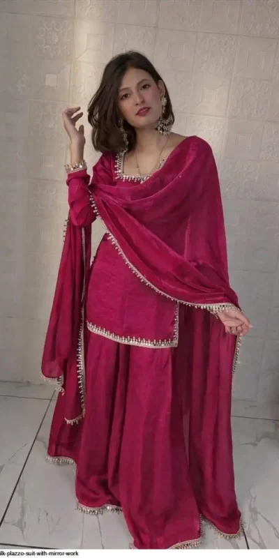 ZB 5063 Pink Fandy Silk Salwar Suit with Embroidery Work. Wedding, Party, Festive, Events Now at just ₹1949. Delivery 4-6 Working Days. Shop now. | Jump Suits, Salwar suit, Designer Suits, Casual Suits, Creative suits, Palazzo Suits, Party Wear Suits, Patiala Suits, Straight Suits