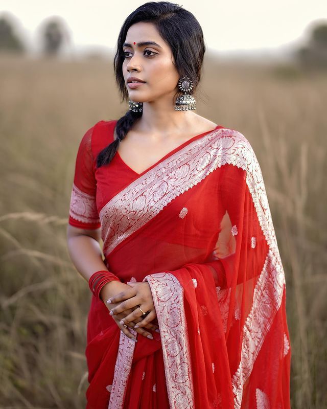 KPR 120 Red Soft Lilan Slab Saree Perfect for Wedding, Party, Lohri, Durga Puja, Pongal – . Get it for ₹1349. Delivery 4-6 Working Days. Shop now. | Sarees, Bollywood Sarees, Creative Sarees, Designer Sarees, Embroidered Sarees, Ethnic Saree, Modern Digital sarees, Party Wear Sarees