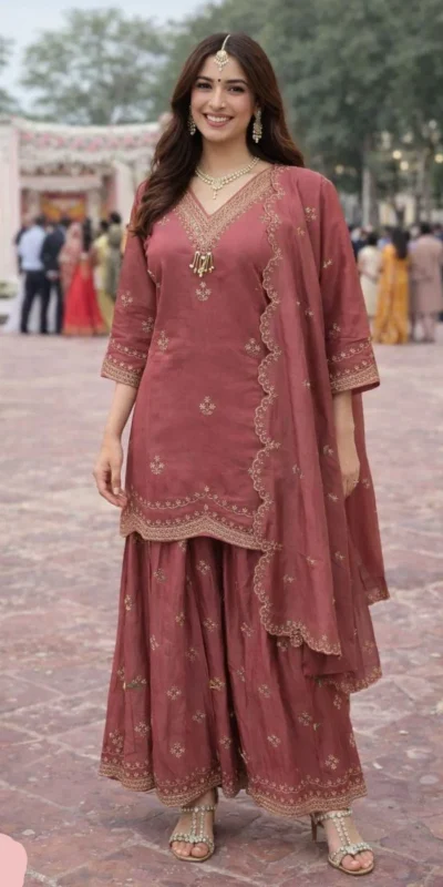 FC 4261 Peach Color Roman Silk Salwar Suit with Embroidery Work. Available at ₹2549 only. Delivery 4-6 Working Days. Shop now. | Jump Suits, Salwar suit, Designer Suits, Casual Suits, Creative suits, Palazzo Suits, Party Wear Suits, Patiala Suits, Straight Suits