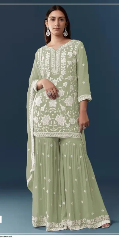 FC 727 Pista Chiffon Georgette Salwar Suit. Perfect for Wedding, Party, Baby Shower, Pooja, Temple Visit – Grab it for ₹2599. Delivery 4-6 Work | Jump Suits, Salwar suit, Designer Suits, Casual Suits, Creative suits, Palazzo Suits, Party Wear Suits, Patiala Suits, Straight Suits