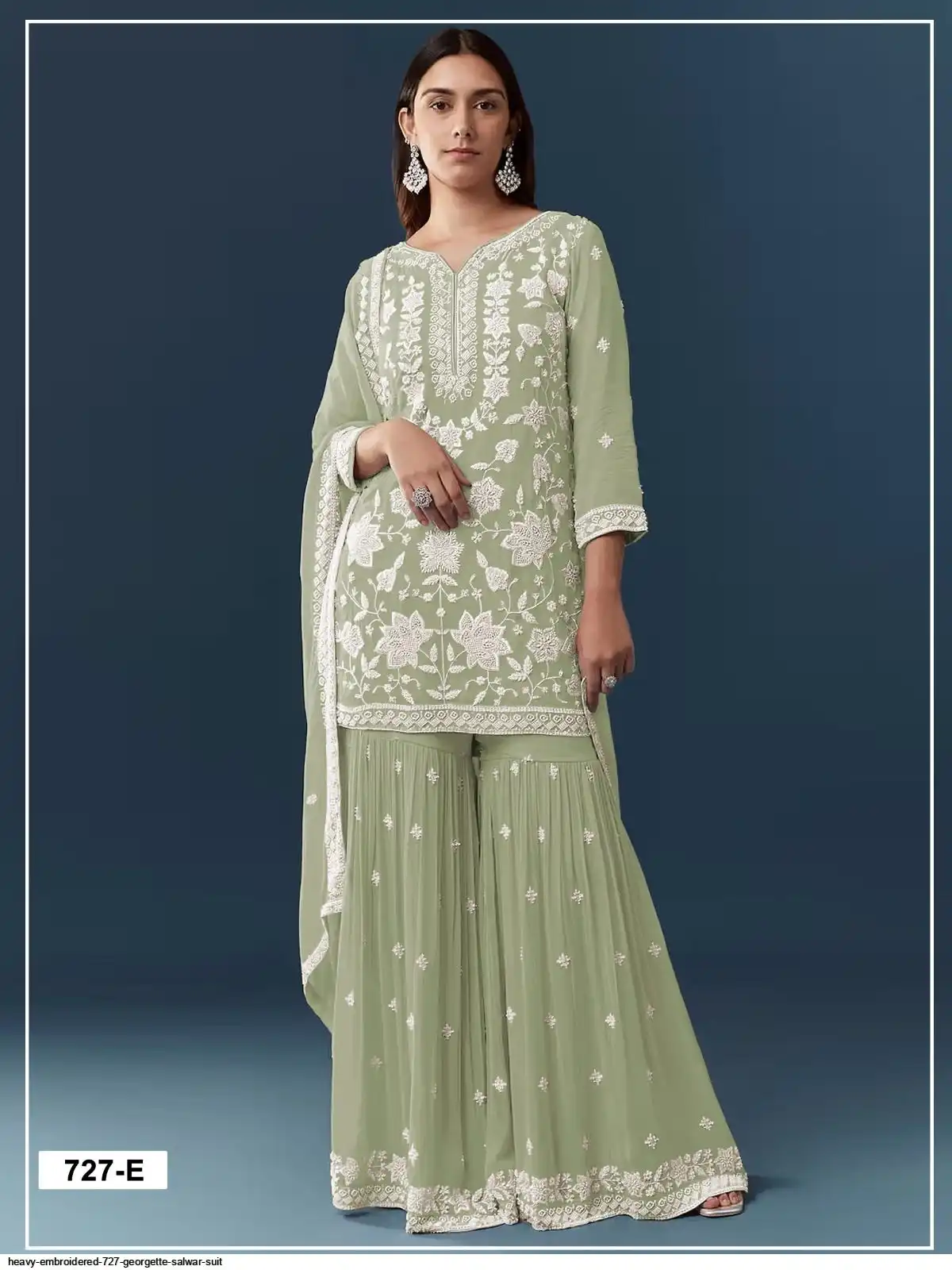 FC 727 Pista Chiffon Georgette Salwar Suit. Perfect for Wedding, Party, Baby Shower, Pooja, Temple Visit – Grab it for ₹2599. Delivery 4-6 Work | Jump Suits, Salwar suit, Designer Suits, Casual Suits, Creative suits, Palazzo Suits, Party Wear Suits, Patiala Suits, Straight Suits