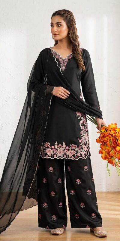 ND 5067 Black Vichitra Silk Salwar Suit with Embroidery Work. Wedding, Party, Festive, Events, Grab it for ₹2399. Delivery 4-6 Working Days. Shop now. | Jump Suits, Salwar suit, Designer Suits, Casual Suits, Creative suits, Palazzo Suits, Party Wear Suits, Patiala Suits, Straight Suits