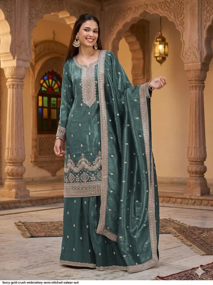 FC 2103 Teal Fancy Gold Crush Salwar Suit Perfect for Wedding, Party, Haldi, Onam, Festival Celebrations – . Get it for ₹2549. Delivery 4-6 Work | Jump Suits, Salwar suit, Designer Suits, Casual Suits, Creative suits, Palazzo Suits, Party Wear Suits, Patiala Suits, Straight Suits