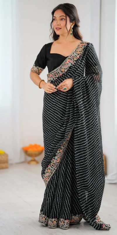 SP 79 Black Faux Georgette Saree Perfect for Wedding, Party, Lohri, Engagement, Baby Shower – . Now at just ₹1999. Delivery 4-6 Working Days. Shop now | Sarees, Bollywood Sarees, Creative Sarees, Designer Sarees, Embroidered Sarees, Ethnic Saree, Modern Digital sarees, Party Wear Sarees