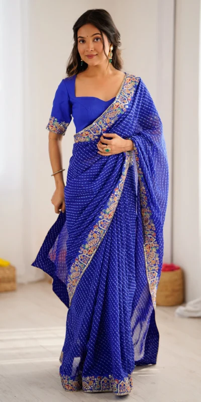 SP 79 Blue Faux Georgette Saree Perfect for Wedding, Party, Lohri, Engagement, Baby Shower – . Now at just ₹1999. Delivery 4-6 Working Days. Shop now | Sarees, Bollywood Sarees, Creative Sarees, Designer Sarees, Embroidered Sarees, Ethnic Saree, Modern Digital sarees, Party Wear Sarees