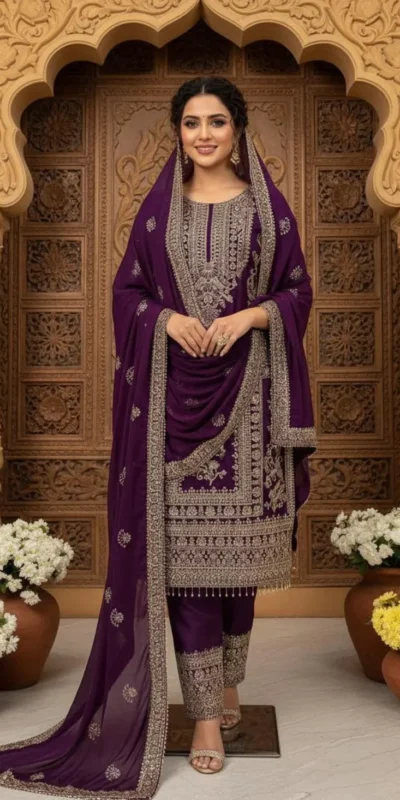 ZD 10020 Wine Chinon Silk Salwar Suit Perfect for Wedding, Party, Ganesh Chaturthi, Baby Shower, Makar Sankranti – . Affordable Price ₹1999. | Jump Suits, Salwar suit, Designer Suits, Casual Suits, Creative suits, Palazzo Suits, Party Wear Suits, Patiala Suits, Straight Suits