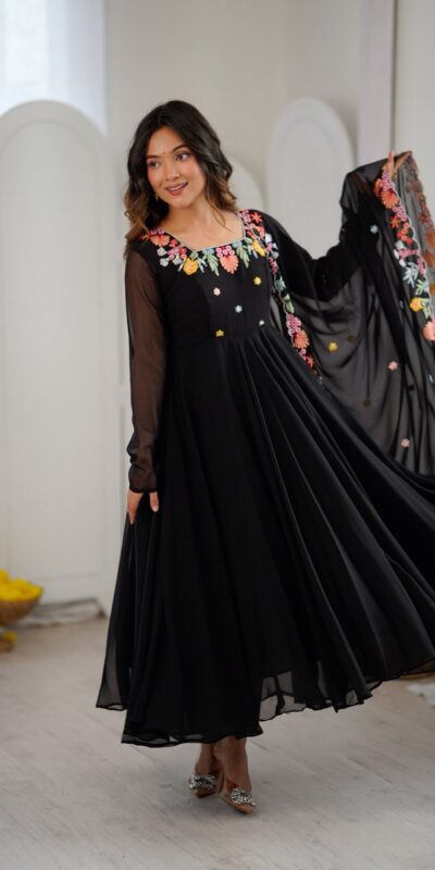 NSR 901 Black Faux Georgette Salwar Suit with Lace Work & Embroidery Work. Introductory Price ₹2099. Delivery 4-6 Working Days. Shop now. | Jump Suits, Salwar suit, Designer Suits, Casual Suits, Creative suits, Palazzo Suits, Party Wear Suits, Patiala Suits, Straight Suits