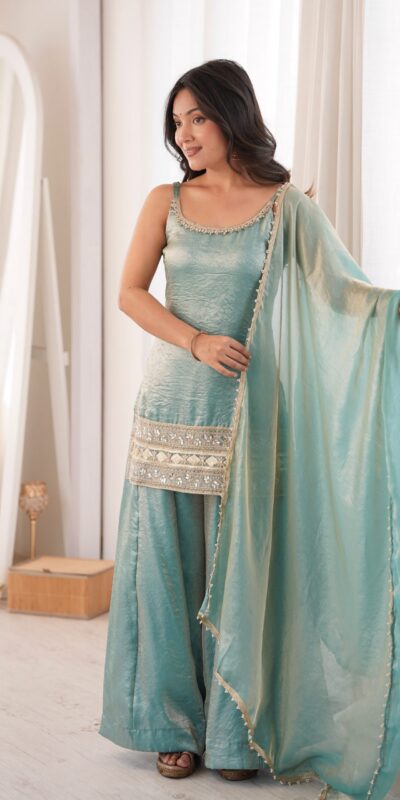 ZSR 3177 Sea Green in Doremon Crush Embroidery Work & Mirror Work Salwar Suit . Best Price ₹2099. Delivery 4-6 Working Days. Shop now. | Jump Suits, Salwar suit, Designer Suits, Casual Suits, Creative suits, Palazzo Suits, Party Wear Suits, Patiala Suits, Straight Suits