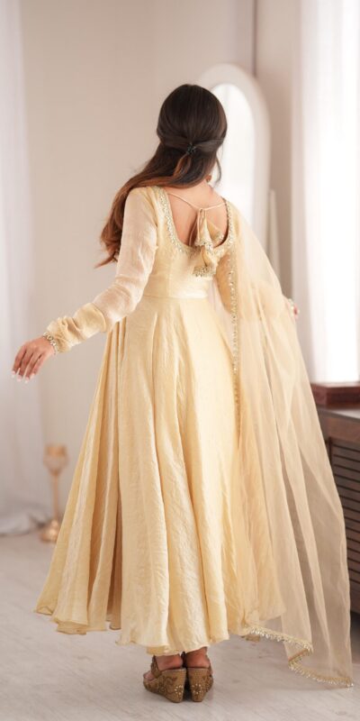SRK 5355 Off White Doremon Crush Gown with Lace Work & Mirror Work. Exclusive Offer ₹2099. Delivery 4-6 Working Days. Shop now. | Gowns, Bollywood Gowns, Creative Gowns, Designer Gowns, Embroidered Gowns, Party Wear Gowns