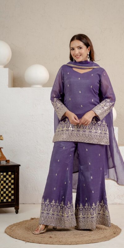 MD 3103 Lavender Crunchy Silk Salwar Suit with Embroidery Work & Sequins Work. Exclusive Offer ₹2399. Delivery 4-6 Working Days. Shop now. | Jump Suits, Salwar suit, Designer Suits, Casual Suits, Creative suits, Palazzo Suits, Party Wear Suits, Patiala Suits, Straight Suits