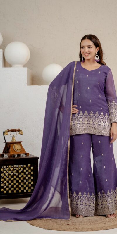 MD 3103 Lavender Crunchy Silk Salwar Suit with Embroidery Work & Sequins Work. Exclusive Offer ₹2399. Delivery 4-6 Working Days. Shop now. | Jump Suits, Salwar suit, Designer Suits, Casual Suits, Creative suits, Palazzo Suits, Party Wear Suits, Patiala Suits, Straight Suits