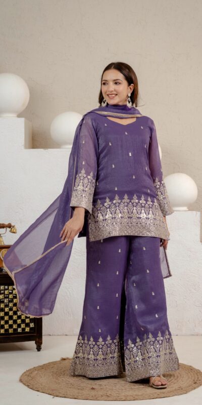MD 3103 Lavender Crunchy Silk Salwar Suit with Embroidery Work & Sequins Work. Exclusive Offer ₹2399. Delivery 4-6 Working Days. Shop now. | Jump Suits, Salwar suit, Designer Suits, Casual Suits, Creative suits, Palazzo Suits, Party Wear Suits, Patiala Suits, Straight Suits