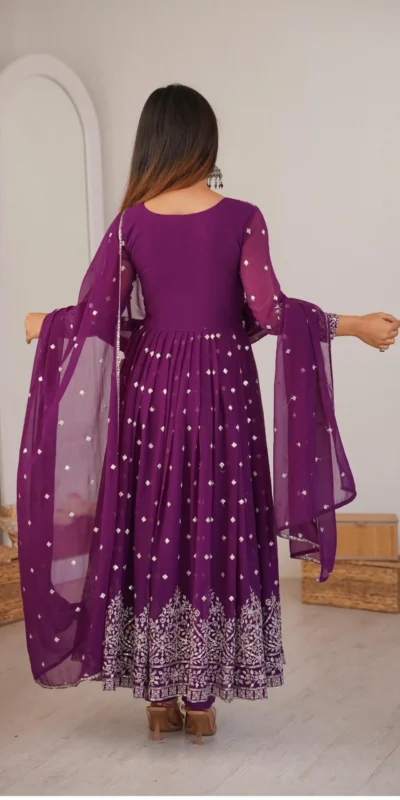 SP 81 Wine| Faux Georgette Salwar Suit with Lace Work & Digital Print. Introductory Price ₹2449. Delivery 4-6 Working Days. Shop now. | Anarkali Suits, Bollywood Anarkali, Creative-Anarkali, Designer Anarkali, Embroidered Anarkali, Party Wear Anarkali, Salwar suit