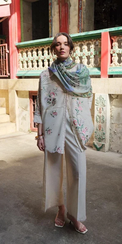 FC 1228 Cream Cambric Cotton Salwar Suit with Digital Print & Embroidery Work. Festive Deal ₹2499. Delivery 4-6 Working Days. Shop now. | Jump Suits, Salwar suit, Designer Suits, Casual Suits, Creative suits, Palazzo Suits, Party Wear Suits, Patiala Suits, Straight Suits