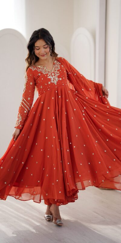 JF 056 Orange Faux Georgette Salwar Suit with Mirror Work & Embroidery Work. Get it for ₹2349. Delivery 4-6 Working Days. Shop now. | Jump Suits, Salwar suit, Designer Suits, Casual Suits, Creative suits, Palazzo Suits, Party Wear Suits, Patiala Suits, Straight Suits