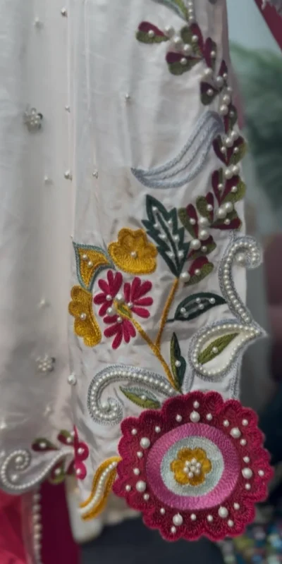 VLM 338 White Color Roman Silk Salwar Suit with Embroidery Work. Available at ₹2499 only. Delivery 4-6 Working Days. Shop now. | Jump Suits, Salwar suit, Designer Suits, Casual Suits, Creative suits, Palazzo Suits, Party Wear Suits, Patiala Suits, Straight Suits