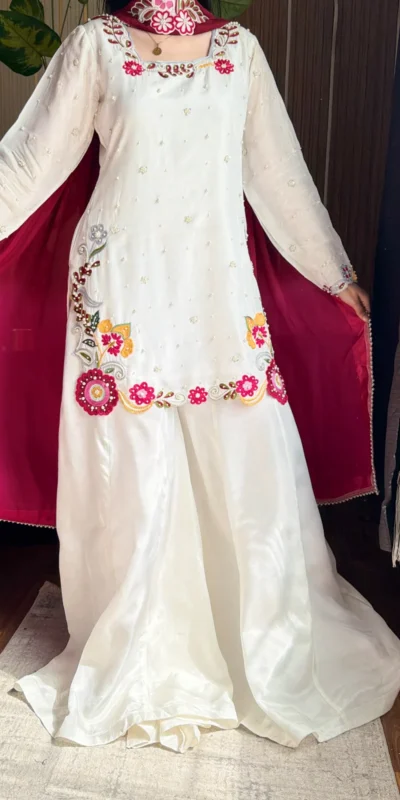 VLM 338 White Color Roman Silk Salwar Suit with Embroidery Work. Available at ₹2499 only. Delivery 4-6 Working Days. Shop now. | Jump Suits, Salwar suit, Designer Suits, Casual Suits, Creative suits, Palazzo Suits, Party Wear Suits, Patiala Suits, Straight Suits