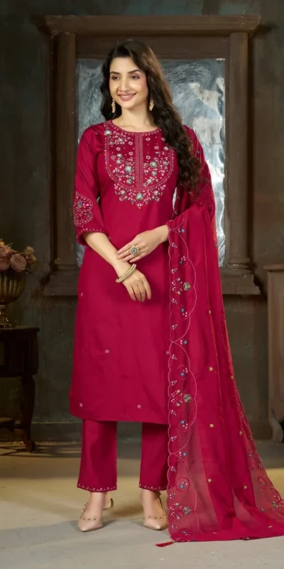 DIVA 177 Pink Thread Embroidery & Embroidery Work Salwar Suit in Brown Marina Silk. Now at just ₹2399. Delivery 4-6 Working Days. Shop now. | Jump Suits, Salwar suit, Designer Suits, Casual Suits, Creative suits, Palazzo Suits, Party Wear Suits, Patiala Suits, Straight Suits