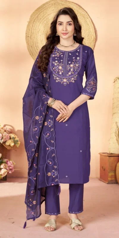 DIVA 177 Purple Thread Embroidery & Embroidery Work Salwar Suit in Brown Marina Silk. Now at just ₹2399. Delivery 4-6 Working Days. Shop now. | Jump Suits, Salwar suit, Designer Suits, Casual Suits, Creative suits, Palazzo Suits, Party Wear Suits, Patiala Suits, Straight Suits