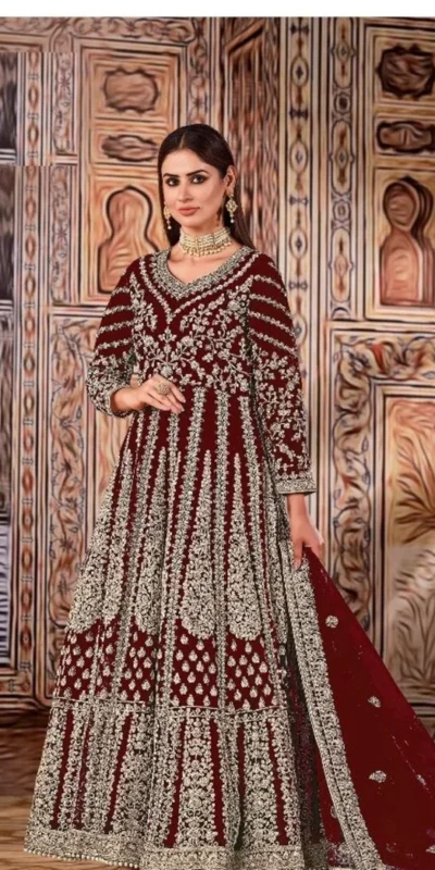 FC 2701 Maroon Sequins Work & Embroidery Work Salwar Suitin Peach Butterfly Net. Grab it for ₹3149. Delivery 4-6 Working Days. Shop now. | Jump Suits, Salwar suit, Designer Suits, Casual Suits, Creative suits, Palazzo Suits, Party Wear Suits, Patiala Suits, Straight Suits