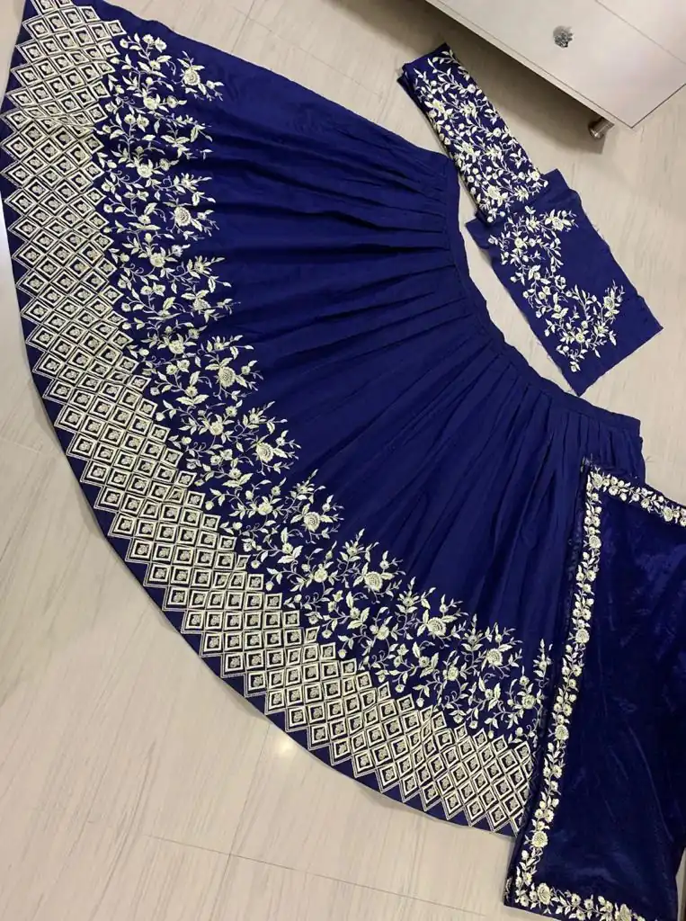 AS 38 Blue Set : 1 Blouse :: 1 Lehenga :: 1 Dupatta Lehenga : Smooth Silk Duppta : Soft Net. 1699/designer embroidery lehenga choli for women | Lehenga, Bollywood Lehenga, Creative Lehenga, Designer Lehenga, Embroidered Lehenga, Party Wear Lehenga