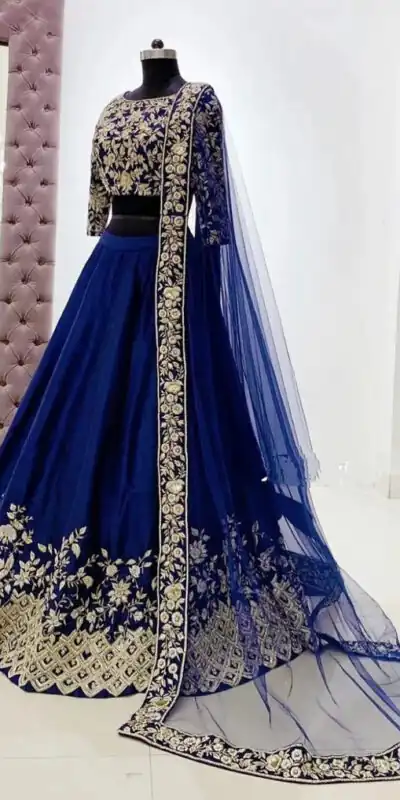 AS 38 Blue Set : 1 Blouse :: 1 Lehenga :: 1 Dupatta Lehenga : Smooth Silk Duppta : Soft Net. 1699/designer embroidery lehenga choli for women | Lehenga, Bollywood Lehenga, Creative Lehenga, Designer Lehenga, Embroidered Lehenga, Party Wear Lehenga