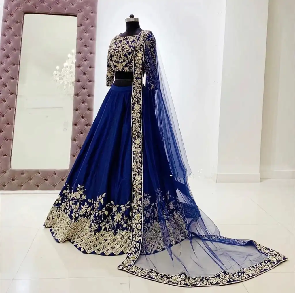AS 38 Blue Set : 1 Blouse :: 1 Lehenga :: 1 Dupatta Lehenga : Smooth Silk Duppta : Soft Net. 1699/designer embroidery lehenga choli for women | Lehenga, Bollywood Lehenga, Creative Lehenga, Designer Lehenga, Embroidered Lehenga, Party Wear Lehenga