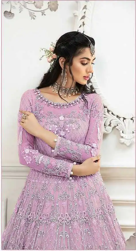 AGF Ramsha R 244 Pink Top :- Heavy Butterfly Net Work :- Embroidery With Multi Work Bottom :- Dull Santoon Wedding, Party, Festive @2249 | Anarkali Suits, Bollywood Anarkali, Creative-Anarkali, Designer Anarkali, Embroidered Anarkali, Party Wear Anarkali