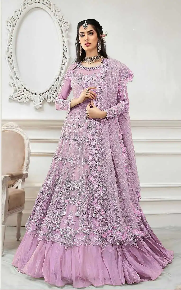 AGF Ramsha R 244 Pink Top :- Heavy Butterfly Net Work :- Embroidery With Multi Work Bottom :- Dull Santoon Wedding, Party, Festive @2249 | Anarkali Suits, Bollywood Anarkali, Creative-Anarkali, Designer Anarkali, Embroidered Anarkali, Party Wear Anarkali