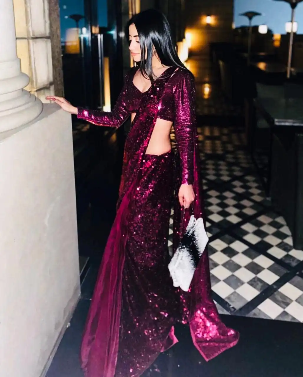 L1264G Dark Purple Saree And Blouse: Fancy Rangoli Silk Work: Sequence With Embroidery Work Party, Wedding, Events Sequence Saree @2149 | Sarees, Bollywood Sarees, Creative Sarees, Designer Sarees, Embroidered Sarees, Ethnic Saree, Party Wear Sarees