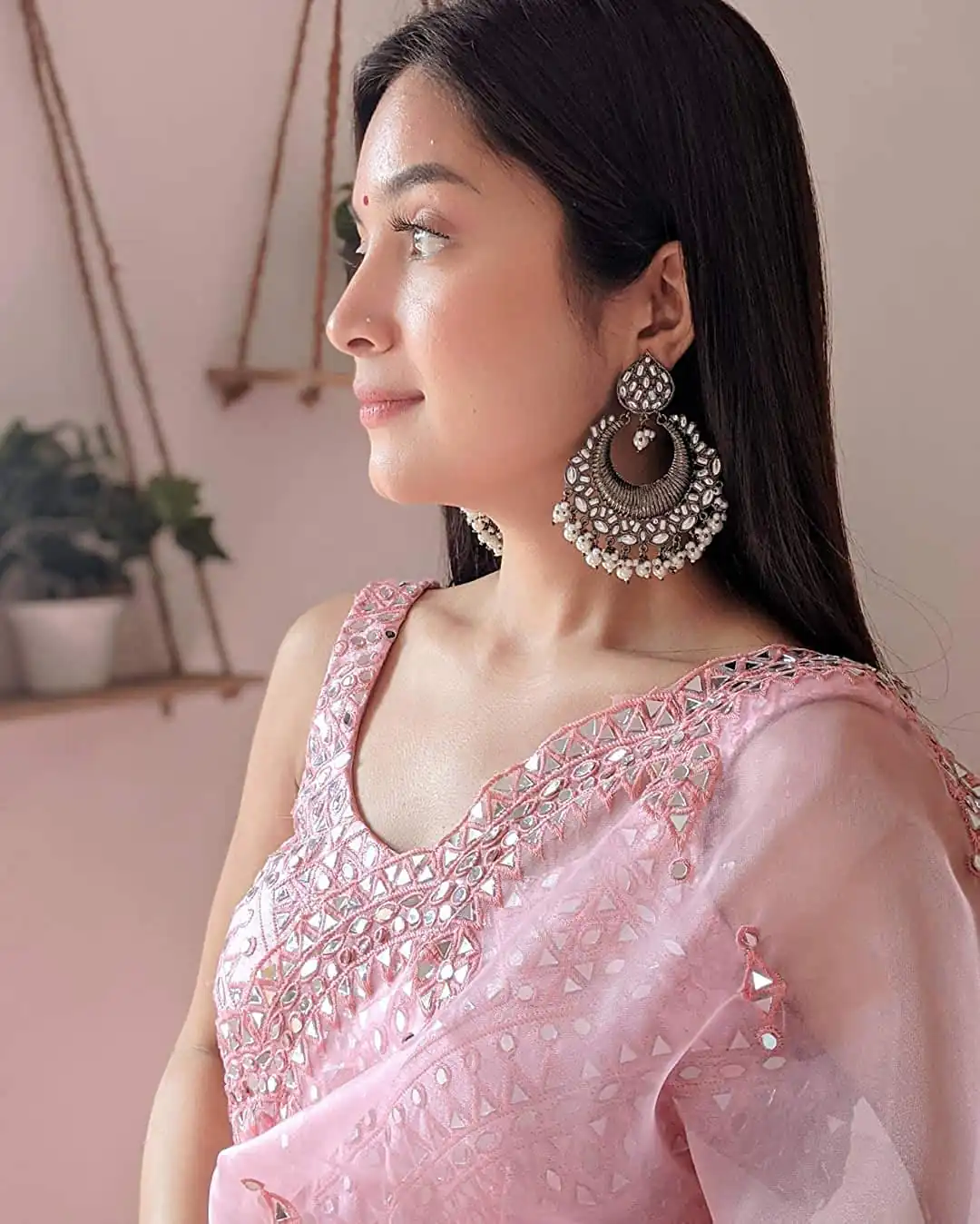 KD 215 Baby Pink Saree : Original Organza Blouse : Banglori Silk Work : Beautiful Embroidery With Real Mirror Work Party, Wedding @1499/- | Sarees, Bollywood Sarees, Creative Sarees, Designer Sarees, Embroidered Sarees, Modern Digital sarees, Party Wear Sarees