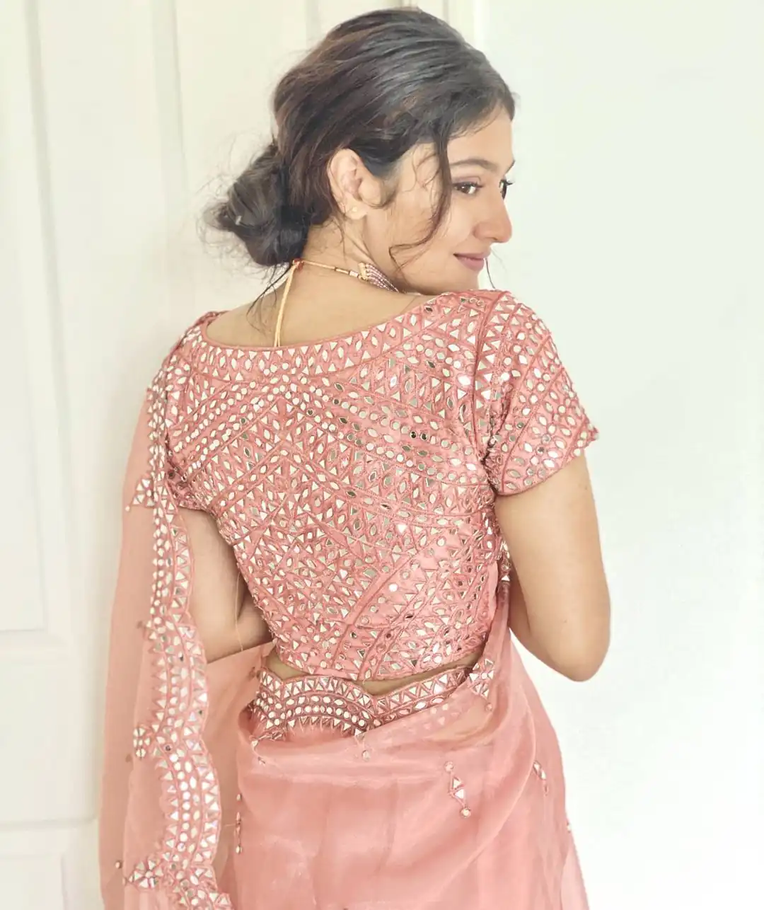 KD 215 Peach Saree : Original Organza Blouse : Banglori Silk Work : Beautiful Embroidery With Real Mirror Work Party, Wedding @1499/- | Sarees, Bollywood Sarees, Creative Sarees, Designer Sarees, Embroidered Sarees, Modern Digital sarees, Party Wear Sarees