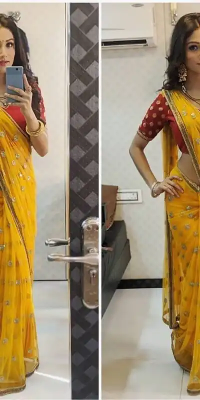 KT 3273 Yellow Saree :Original Organa Silk Blouse :Banglori Silk Work : Thread And Sequence Work With Fancy Lace Broder@1099/- Only | Sarees, Bollywood Sarees, Creative Sarees, Designer Sarees, Embroidered Sarees, Modern Digital sarees, Party Wear Sarees