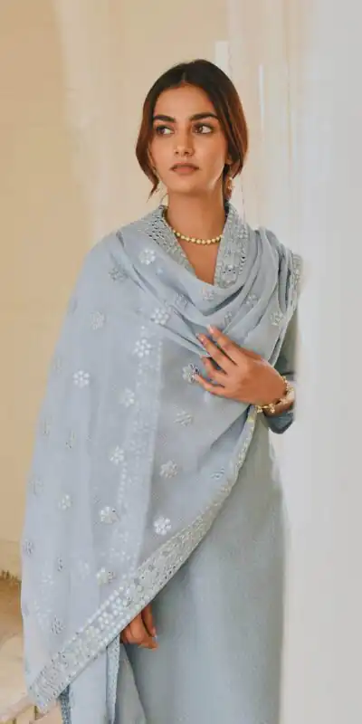 SSR 307 Grey Top : Heavy Faux Georgette Work : Fancy Thread Embroidery Work Glorious Grey Color Heavy Georgette Designer Salwar Suit @1649/- Only | Salwar suit, Designer Suits, Casual Suits, Creative suits, Party Wear Suits, Straight Suits