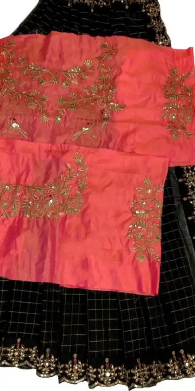 JR BLACK CHEXColor: BlackFabrics: Chanderi Cotton Chex Blouse Fabrics: Sana Silk With beautiful Figure Work Work: Fancy Embroidery Work With Pearl Work | Boutique Collection, Saree Materials, Sarees, Bollywood Sarees, Designer Sarees, Embroidered Sarees, Party Wear Sarees