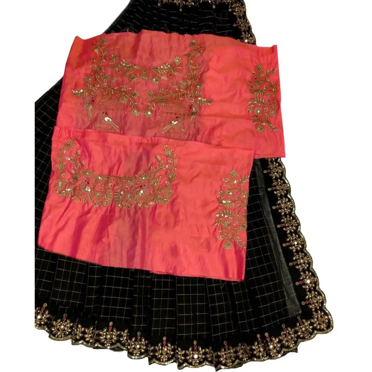 JR BLACK CHEXColor:  BlackFabrics: Chanderi Cotton Chex Blouse Fabrics: Sana Silk With beautiful Figure Work Work: Fancy Embroidery Work With Pearl Work | Boutique Collection, Saree Materials, Sarees, Bollywood Sarees, Designer Sarees, Embroidered Sarees, Party Wear Sarees