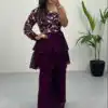 Bombastic Purple Color Heavy Georgette Embroidery Sequence Work Plazzo Suit