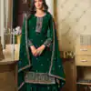 DS LT 8301 Green color Georgette Embroidery Sequence Work Sharara Suit Wedding, Festive, Events Etc. Expected Delivery 4-6 Working Days @2149/- | Jump Suits, Salwar suit, Designer Suits, Casual Suits, Creative suits, Palazzo Suits, Party Wear Suits, Patiala Suits, Straight Suits