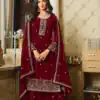 DS LT 8301 Maroon color Georgette Embroidery Sequence Work Sharara Suit Wedding, Festive, Events Etc. Expected Delivery 4-6 Working Days @2149/- | Jump Suits, Salwar suit, Designer Suits, Casual Suits, Creative suits, Palazzo Suits, Party Wear Suits, Patiala Suits, Straight Suits