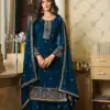 DS LT 8301 Peacock Blue color Georgette Embroidery Sequence Work Sharara Suit Wedding, Festive, Events Etc. Expected Delivery 4-6 Working Days @2149/- | Jump Suits, Salwar suit, Designer Suits, Casual Suits, Creative suits, Palazzo Suits, Party Wear Suits, Patiala Suits, Straight Suits