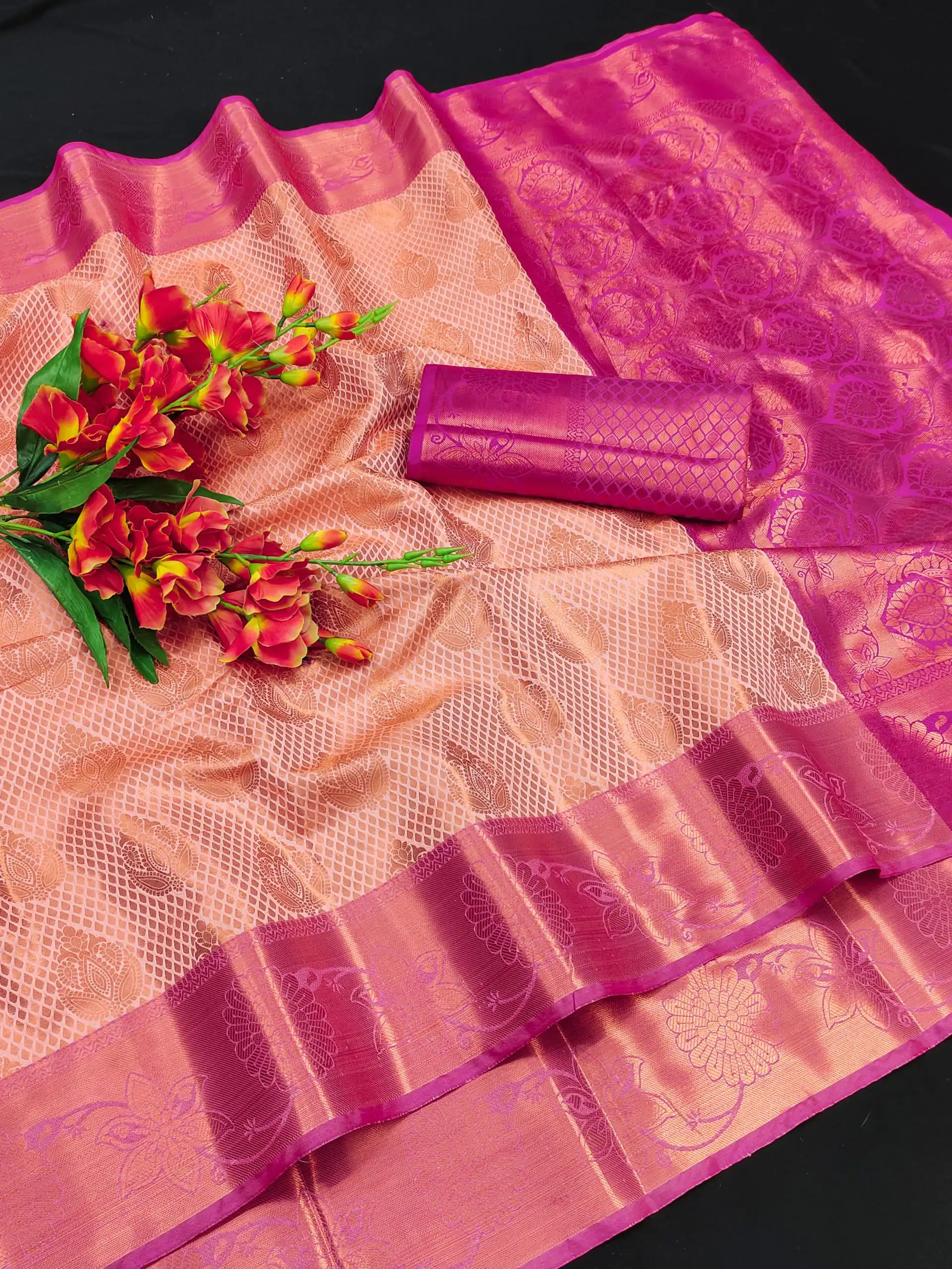MB™3269 Pink Color Lichi Silk Gold, Silver Zari Weaving Saree Casual, Party Wear, Wedding, Events, Festival, Etc. Expected Delivery 4-6 Working Days @1599/- | Sarees, Bollywood Sarees, Creative Sarees, Designer Sarees, Embroidered Sarees, Ethnic Saree, Modern Digital sarees, Party Wear Sarees