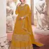 LT 4902 Yellow color Georgette With Embroidery Work Sharara Suit Wedding, Festive, Events Etc. Expected Delivery 4-6 Working Days @2099/- | Jump Suits, Salwar suit, Designer Suits, Casual Suits, Creative suits, Palazzo Suits, Party Wear Suits, Patiala Suits, Straight Suits
