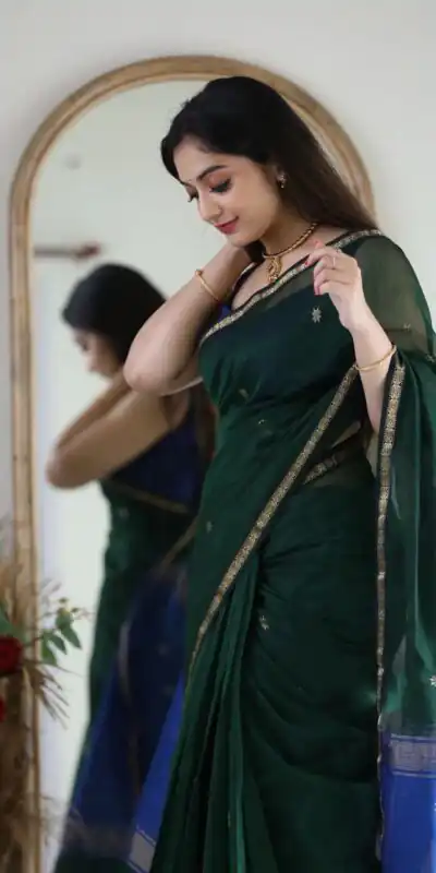 KP 5034 Dark Green Color Soft Lilan Slab Jacquard Work Saree Casual, Party Wear, Wedding, Events Etc. Expected Delivery 4-6 Working Days @1449/- | Sarees, Bollywood Sarees, Creative Sarees, Designer Sarees, Embroidered Sarees, Ethnic Saree, Modern Digital sarees, Party Wear Sarees