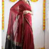 Aesthetically Red Color Soft Lilan Slab Jacquard Work Saree