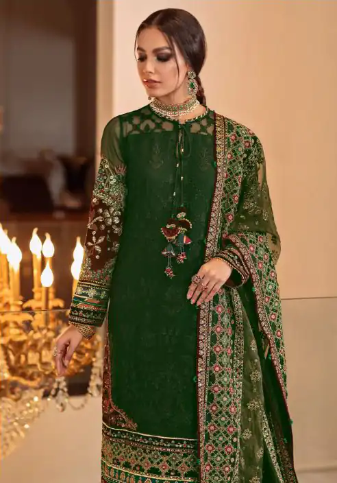 Ds 129 Green Color Georgette Embroidery Stone work Sharara suit Wedding, Party, Festive, Events Etc. Expected Delivery 4-6 Working Days @2049/- | Salwar suit, Designer Suits, Casual Suits, Creative suits, Palazzo Suits, Party Wear Suits, Straight Suits